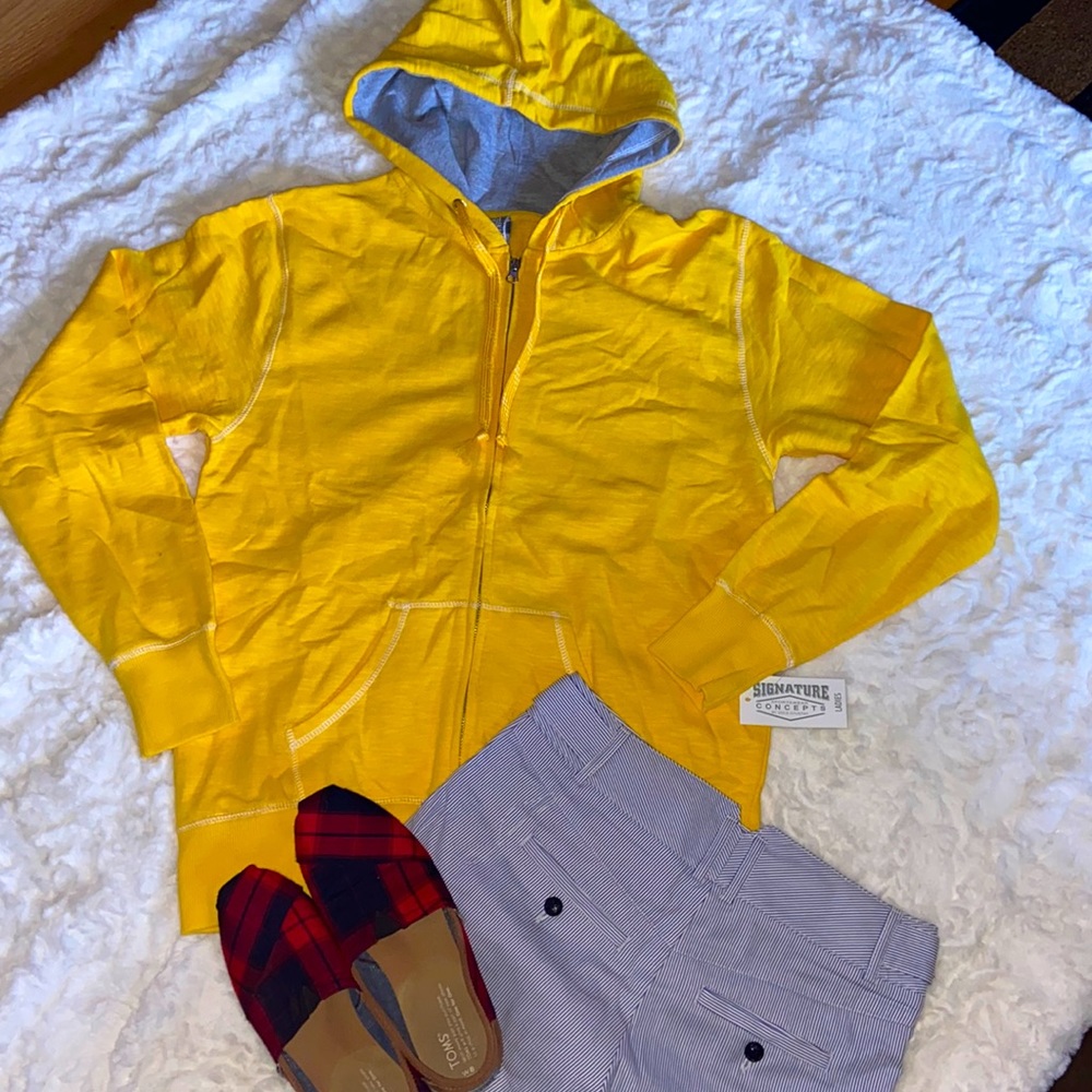 yellow hoodie